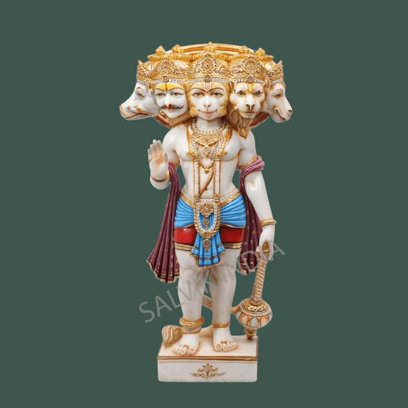 Panchmukhi Hanuman Statue - Salvik | Marble Murti Manufacturers in India