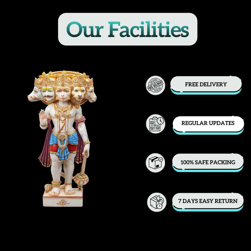 Panchmukhi Hanuman Statue - Salvik | Marble Murti Manufacturers in India