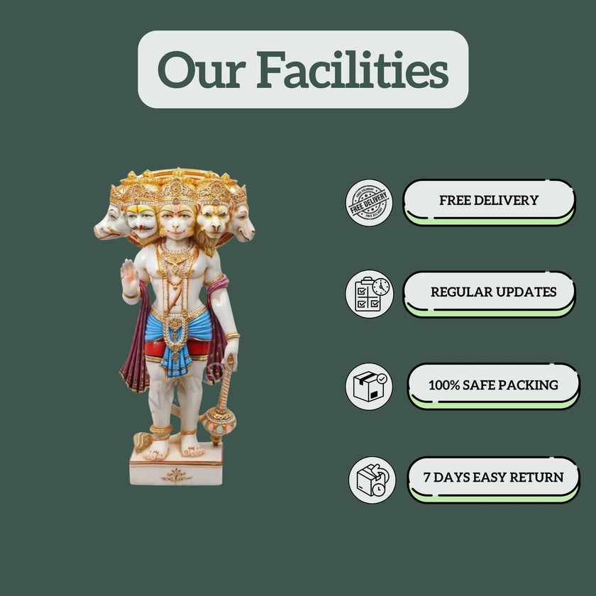 Panchmukhi Hanuman Statue - Salvik | Marble Murti Manufacturers in India