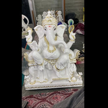 Handcrafted Pillaiyar Marble Murti – White Marble Ganesh Idol by Salvik India