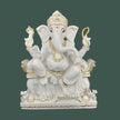 Handcrafted Pillaiyar Marble Murti – White Marble Ganesh Idol by Salvik India