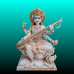 Premium designer marble Saraswati statue handcrafted carving