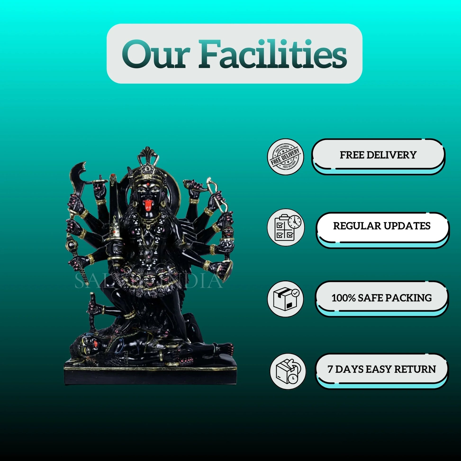 Maa Kali Marble Murti – Ideal for Gifting and Devotional Use