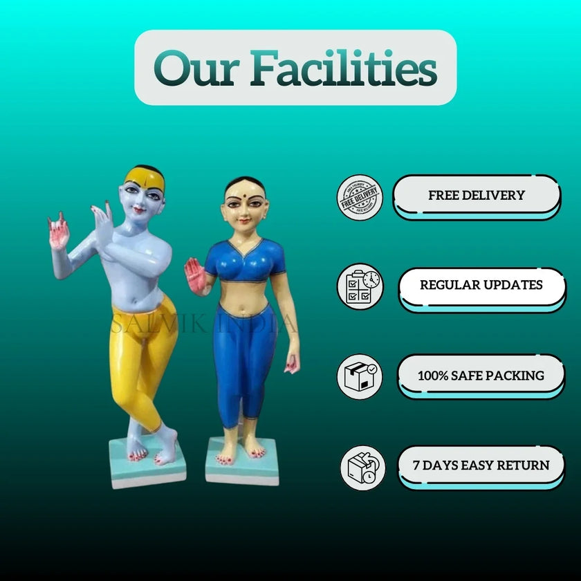 Beautiful Radha Krishna Marble Murti handcrafted by artisans