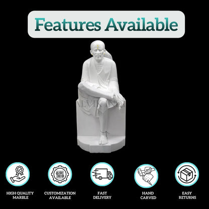 Small Sai Baba Marble Statue for Home Worship