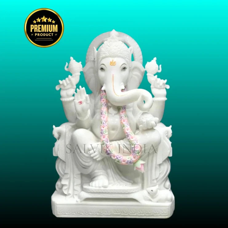 Marble Ganesh Statue video showcasing handcrafted white marble Ganesh murti made by Jaipur artisans – perfect idol for home temple and gifting.