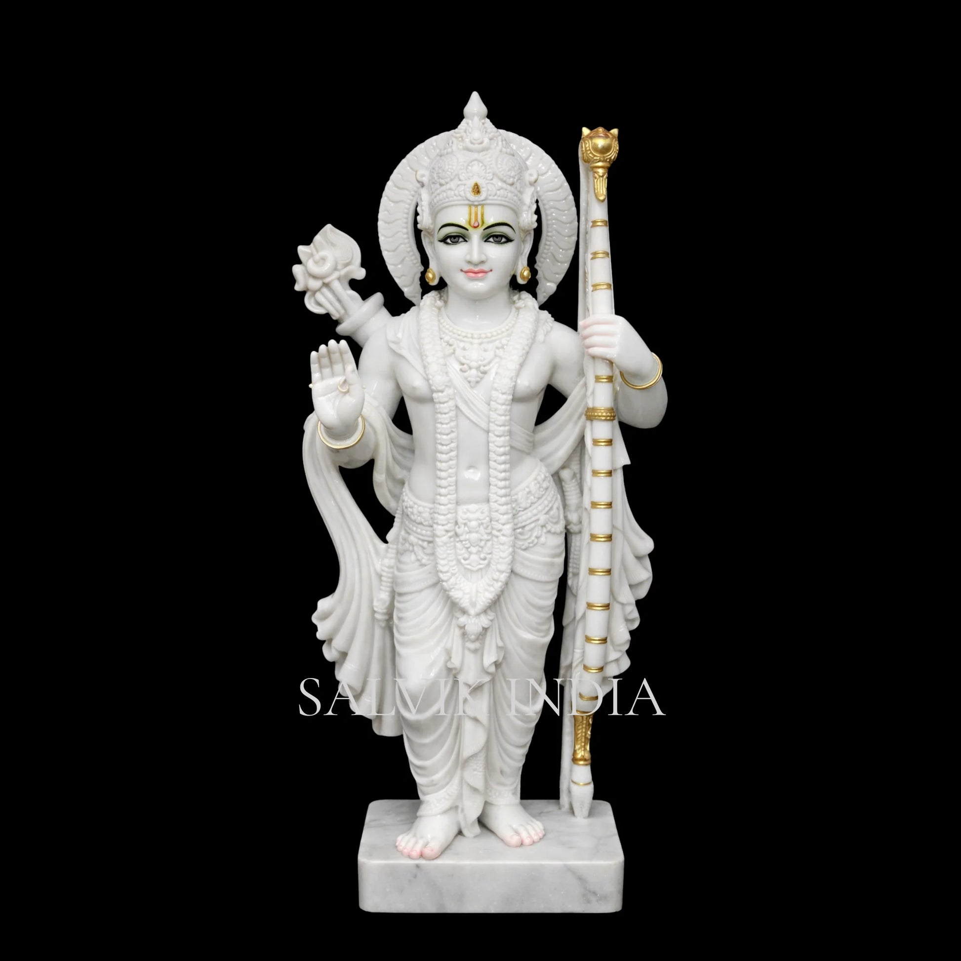 pure white makrana marble lord ram murti for home temple hand carved idol