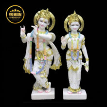 Radha Krishna big size 3 feet marble murti hand-carved for home temple 
