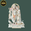 Front view of Radha Krishna Idol Marble handcrafted for home and temple décor