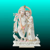 Front view of Radha Krishna Idol Marble handcrafted for home and temple décor