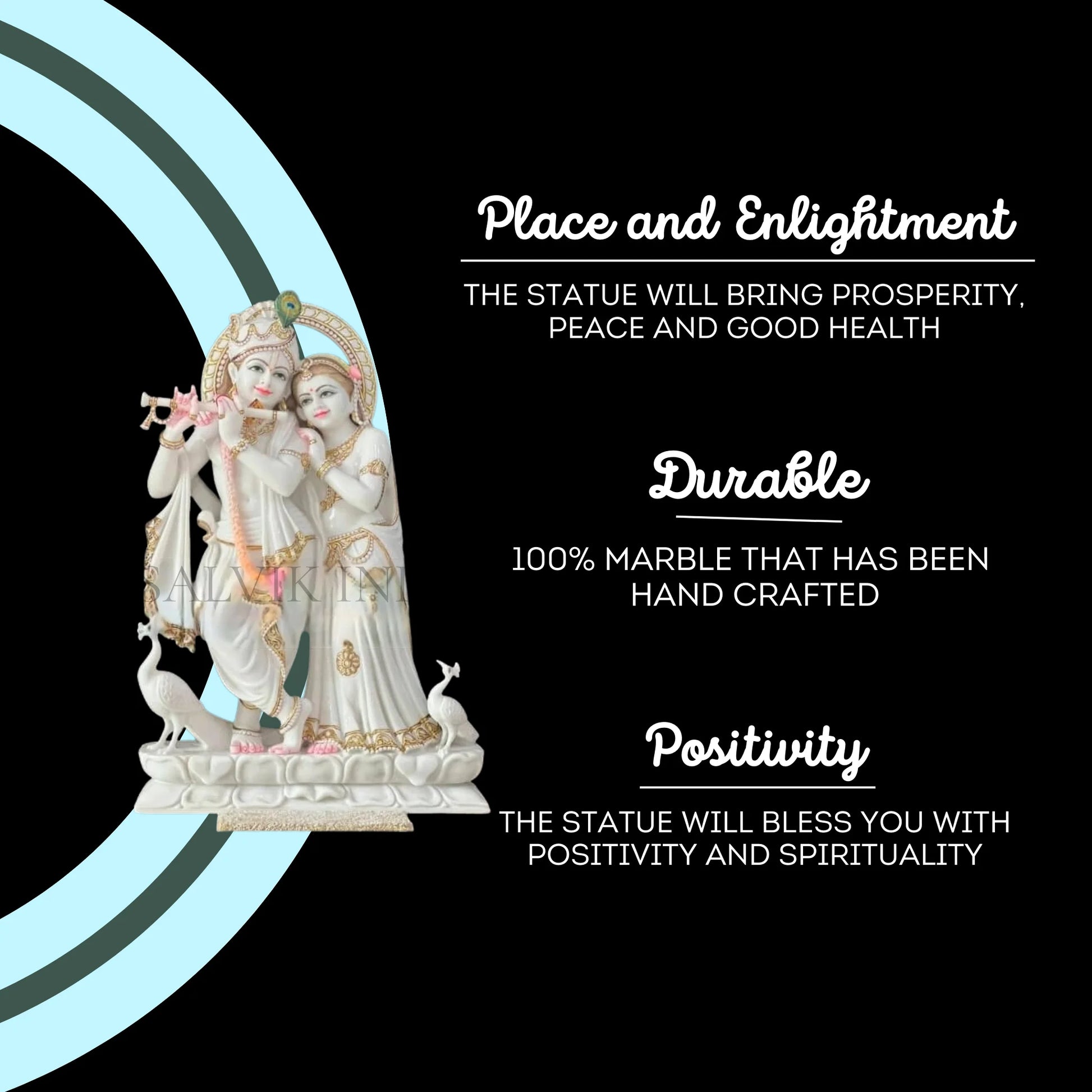 Handcrafted Radha Krishna Idol Marble 