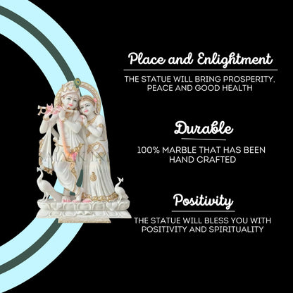 Handcrafted Radha Krishna Idol Marble 