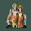 Radha Krishna Jugal Marble Murti – Handcrafted White Marble Idol