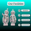 Front view of Radha Krishna murti made from Makrana marble