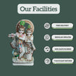 Handcrafted 1 Feet Radha Krishna marble idol with detailed carving and polish finish