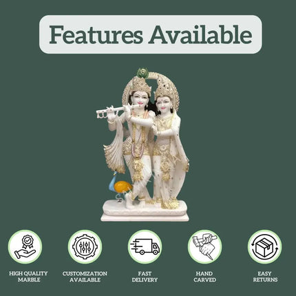 Radha Krishna Marble Idol - Salvik | Marble Murti Manufacturers in India