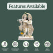 Front view of Radha Krishna Marble Idol handcrafted in pure white marble for home and temple