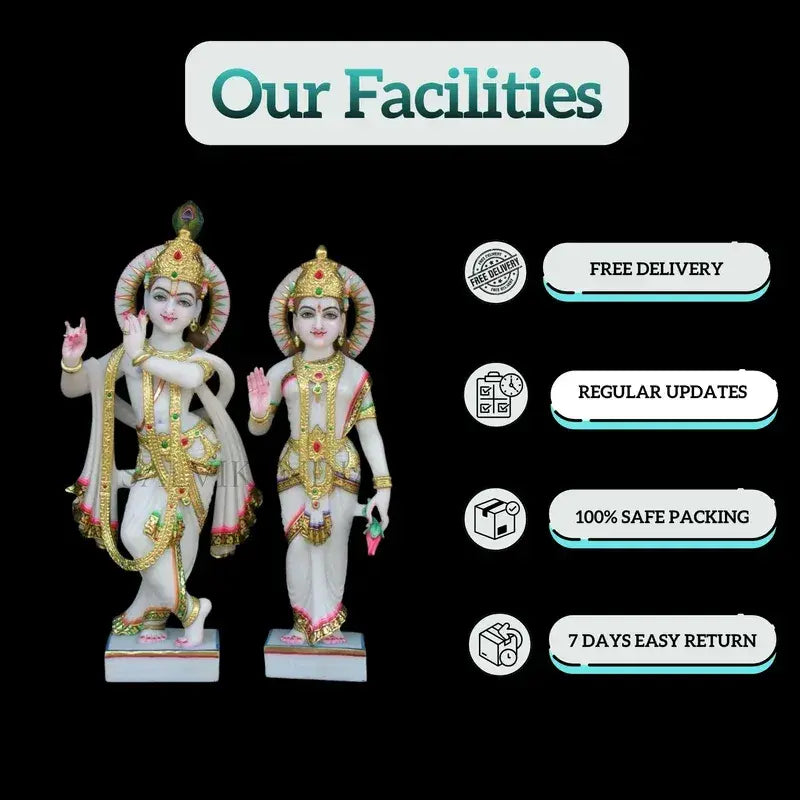 Radha Krishna Marble Idol for Home Temple