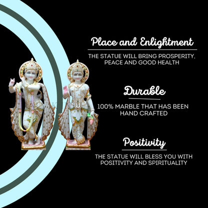 Radha Krishna Marble Murti For Home Temple (12 - 30 Inch) - Salvik | Marble Murti Manufacturers in India
