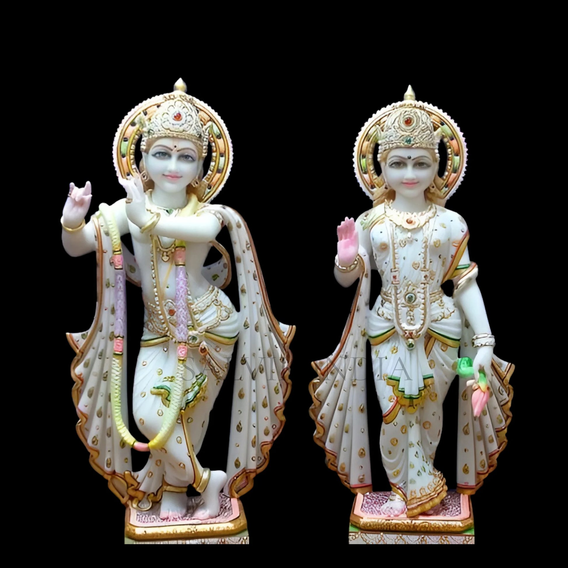 Radha Krishna marble murti 12–30 inch for home temple