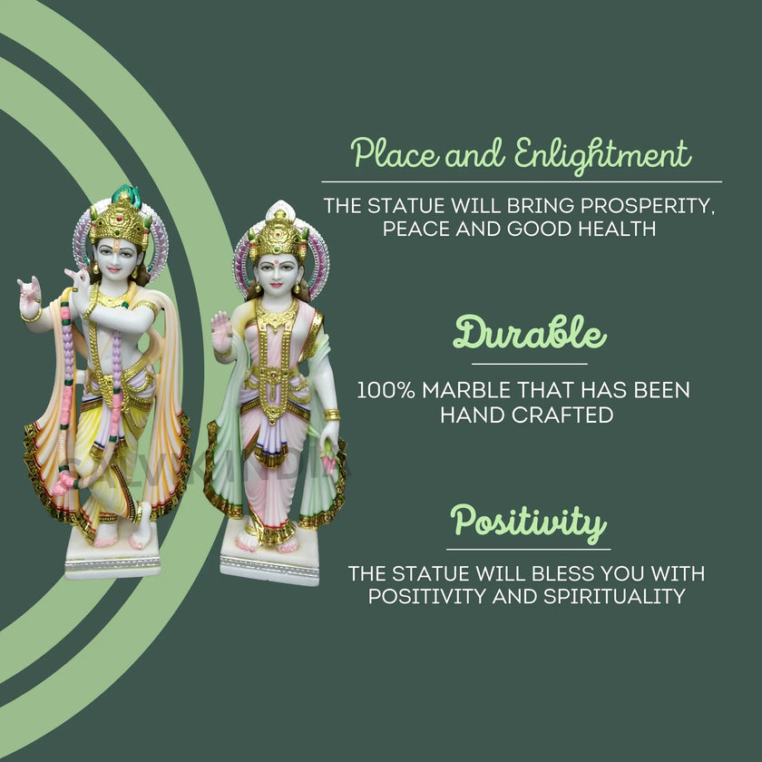Beautiful Radha Krishna murti perfect for pooja room and temple decor