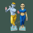 Radha Krishna Marble Murti front view – Handcrafted idol for home and temple