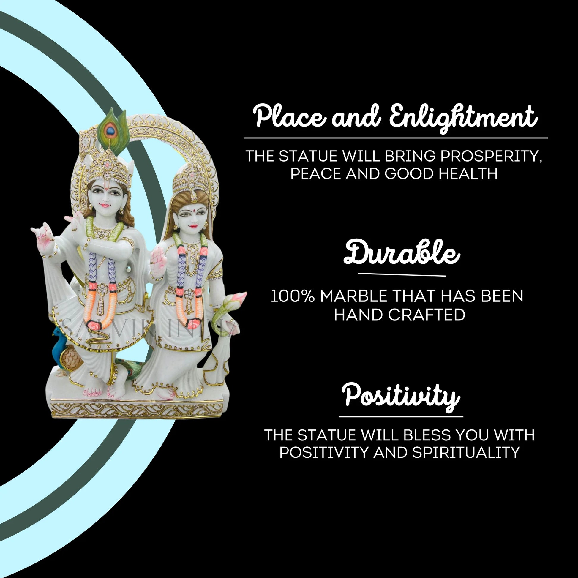 Radha Krishna Marble Murti Online placed in home temple for puja and spiritual décor