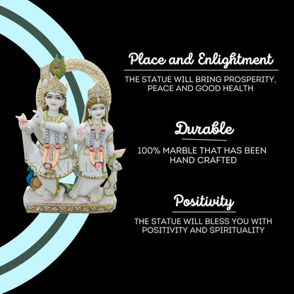 Radha Krishna Marble Murti Online placed in home temple for puja and spiritual décor