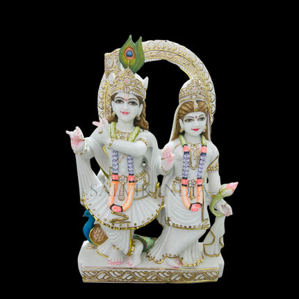 Radha Krishna Marble Murti Online – Handcrafted marble idol for home temple and puja