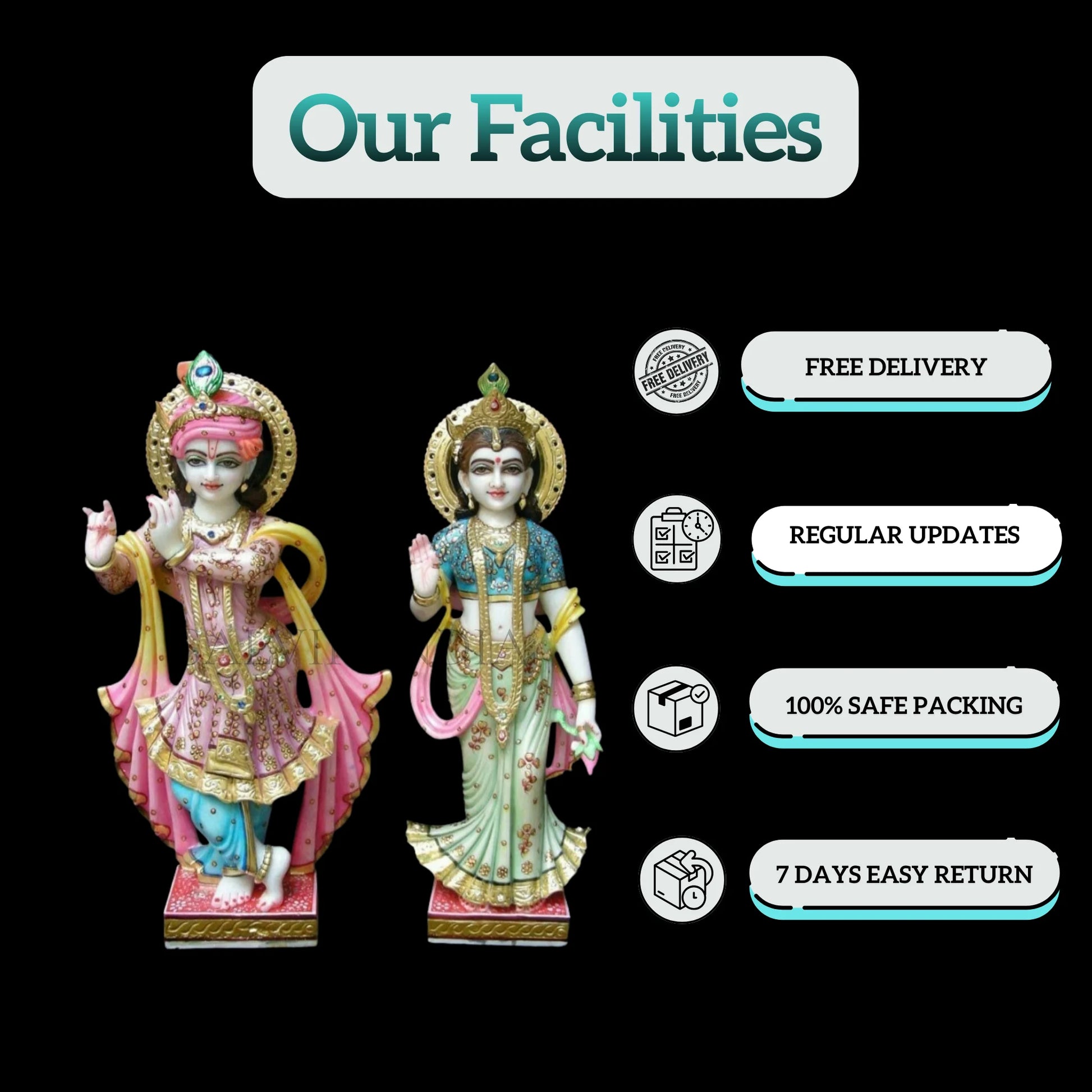 Radha Krishna Marble Murti 2