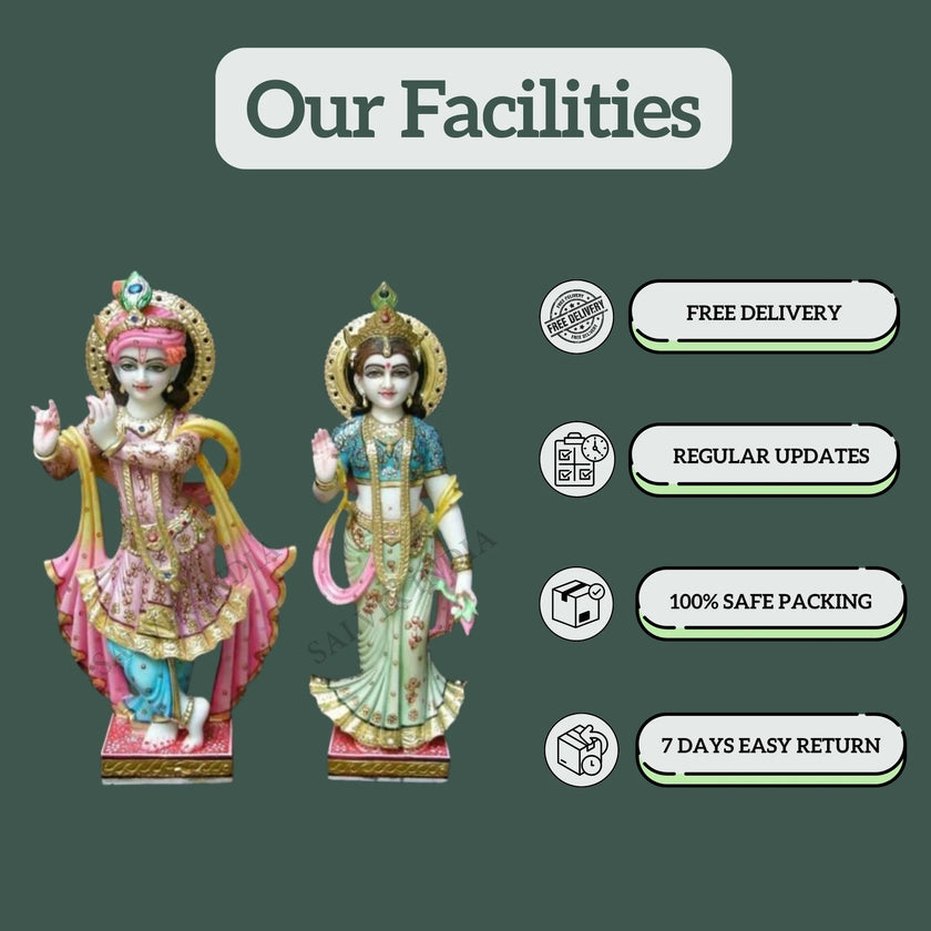Radha Krishna Marble Murti 2