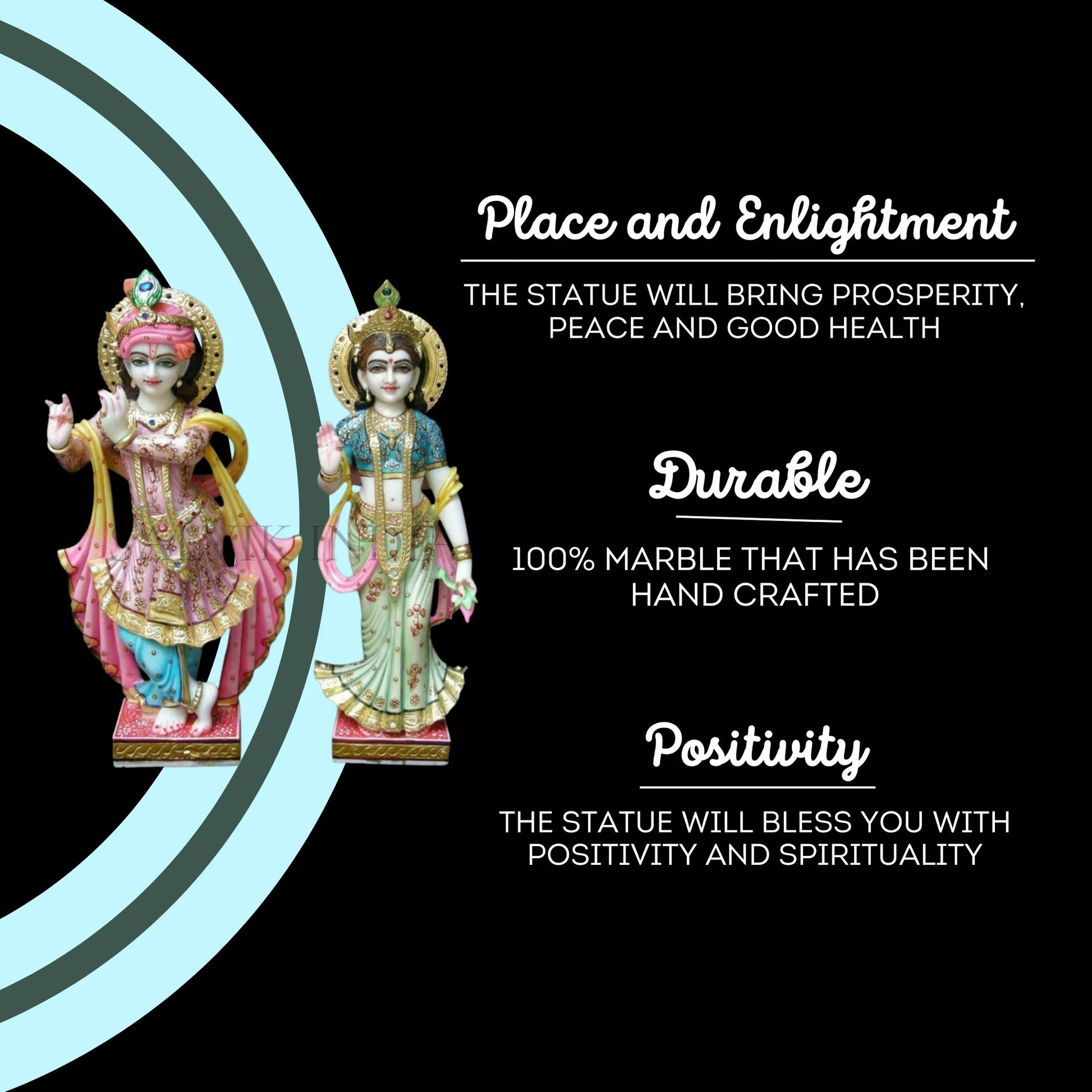 Radha Krishna Marble Murti 3