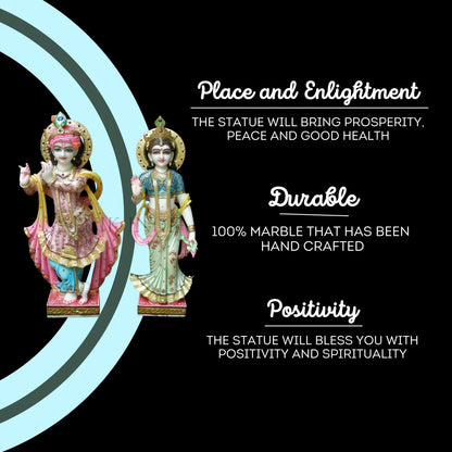 Radha Krishna Marble Murti 3