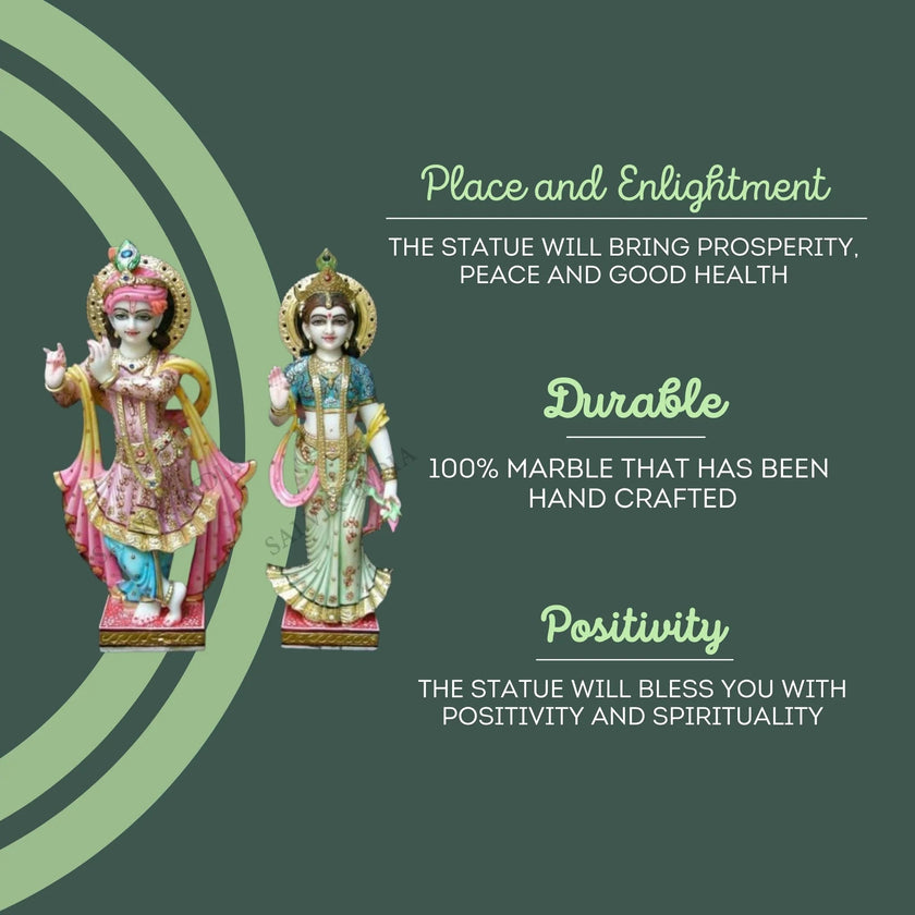 Radha Krishna Marble Murti 3
