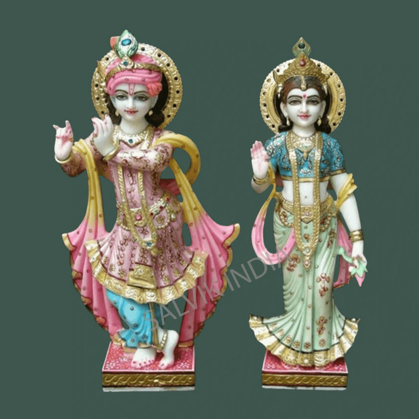 Radha Krishna Marble Murti 