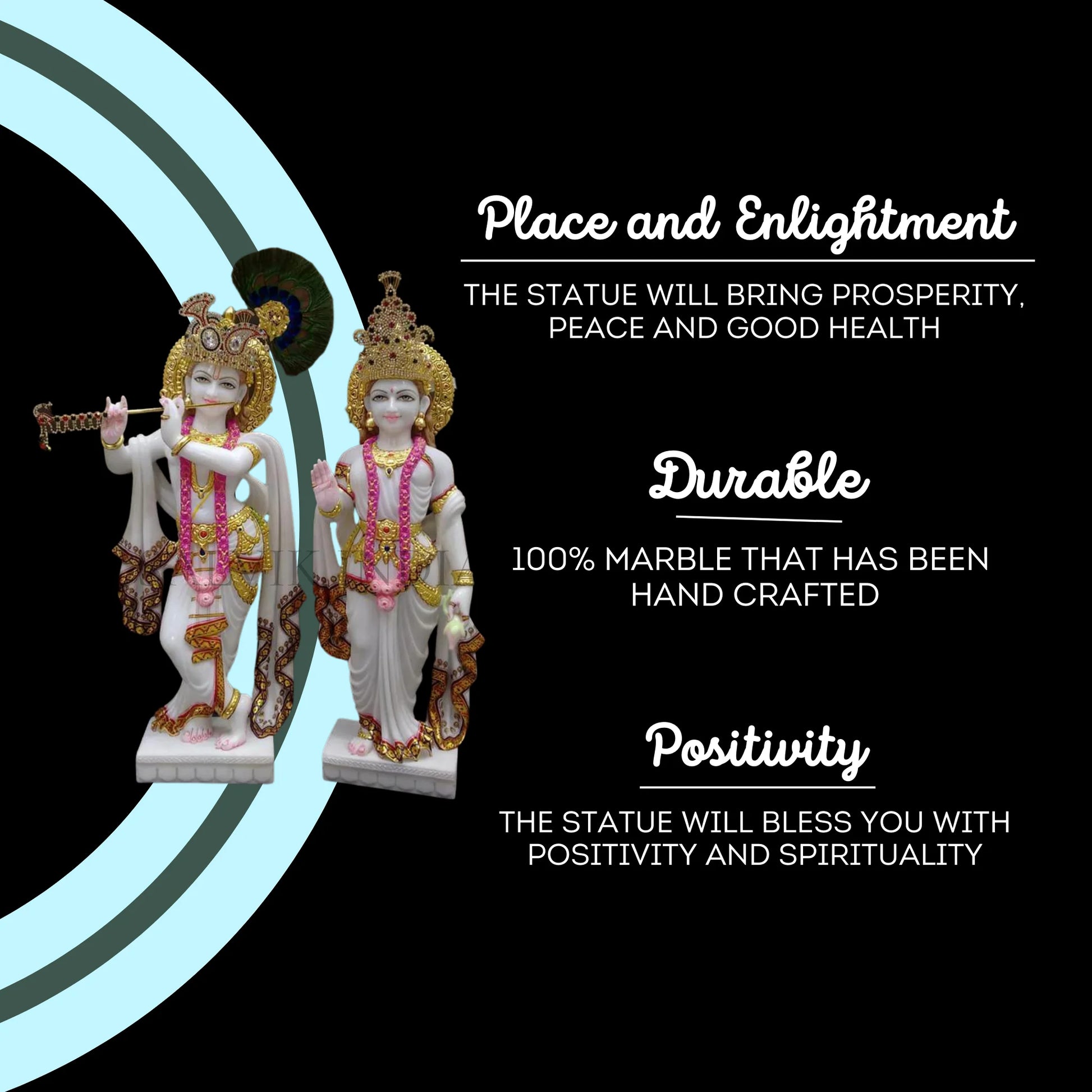 Radha Krishna Marble Statue (12 inch to 30 inch) - Salvik | Marble Murti Manufacturers in India
