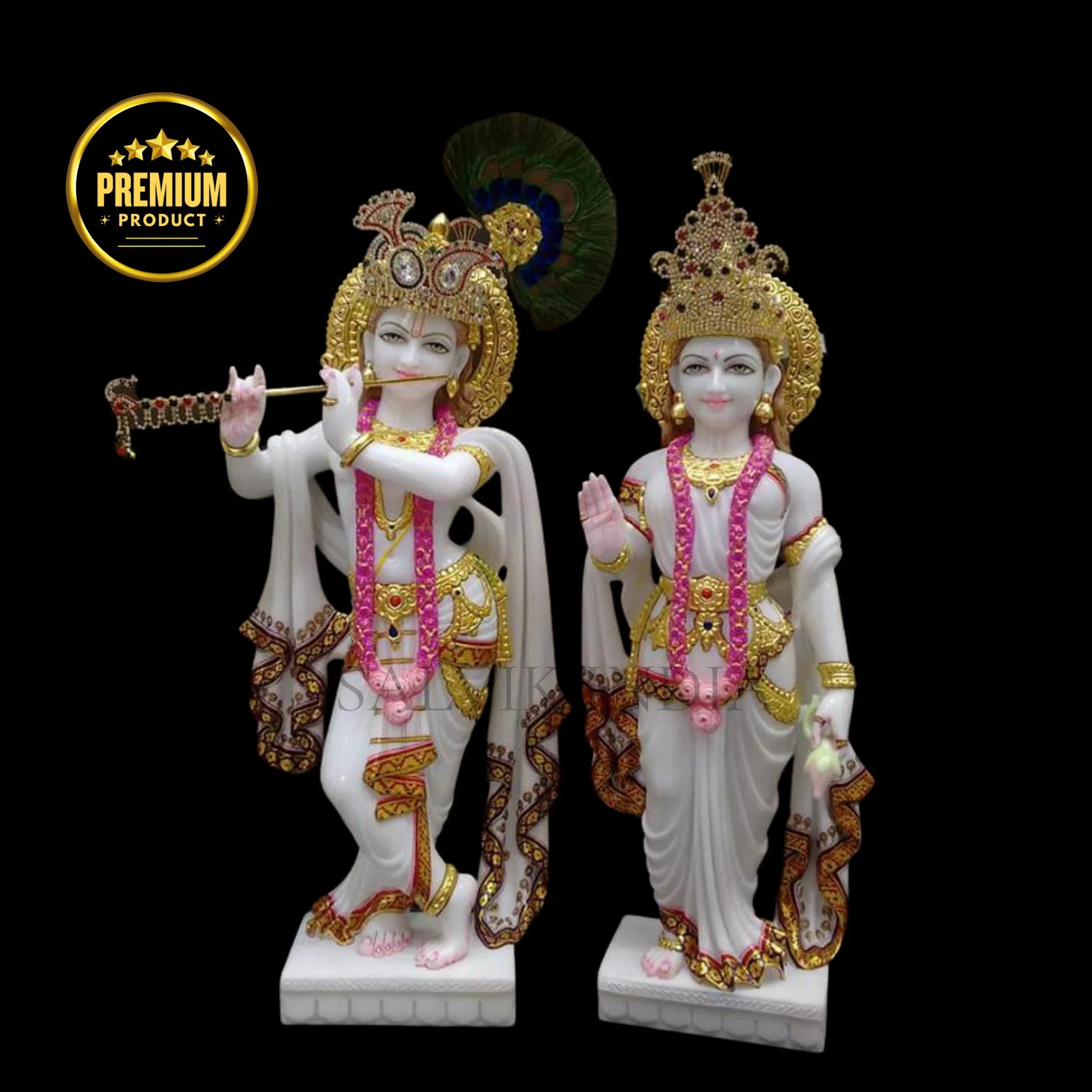 Radha Krishna Marble Statue (12 inch to 30 inch) - Salvik | Marble Murti Manufacturers in India