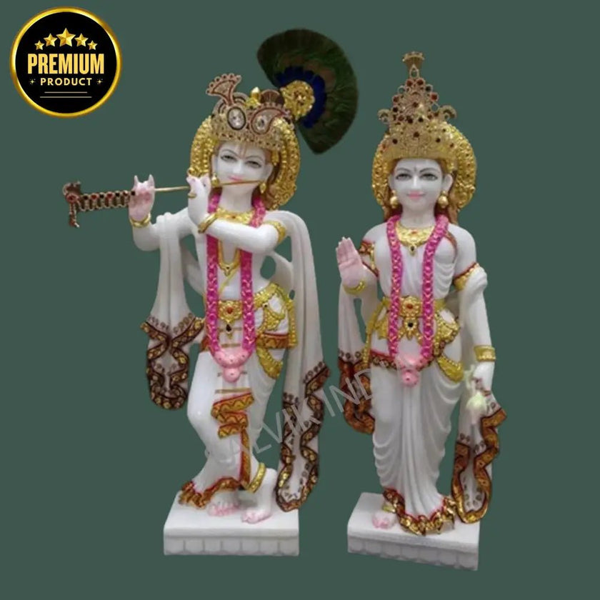 Radha Krishna Marble Statue (12 inch to 30 inch) - Salvik | Marble Murti Manufacturers in India