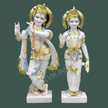 Radha Krishna Murti Big Size handcrafted in white marble for temple