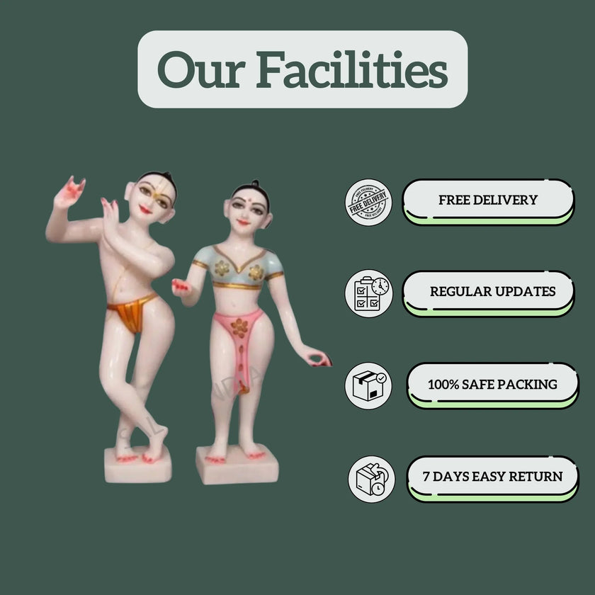 Radha Krishna Murti Marble (12 - 36 Inch) - Salvik | Marble Murti Manufacturers in India