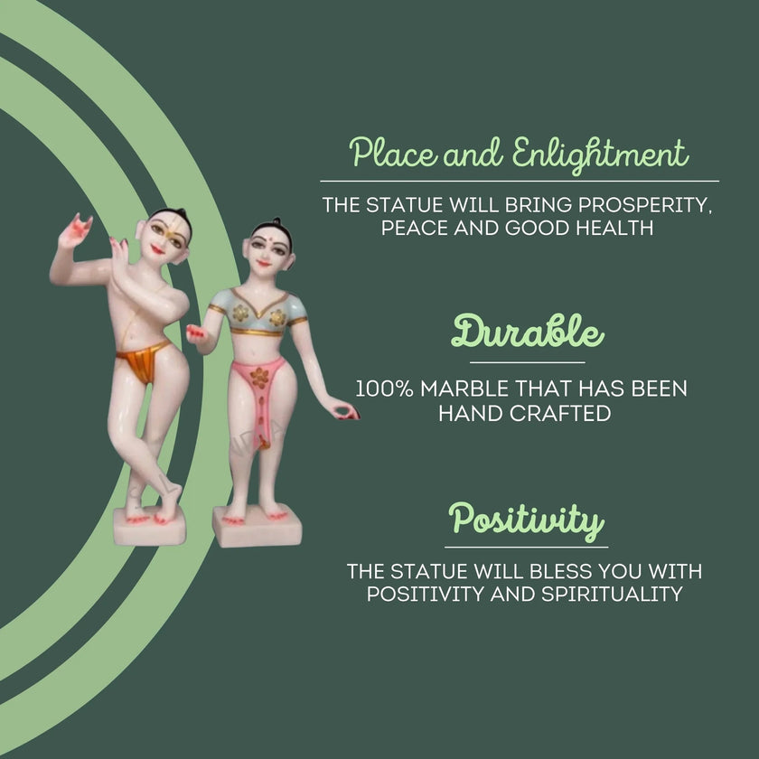 Radha Krishna Murti Marble (12 - 36 Inch) - Salvik | Marble Murti Manufacturers in India