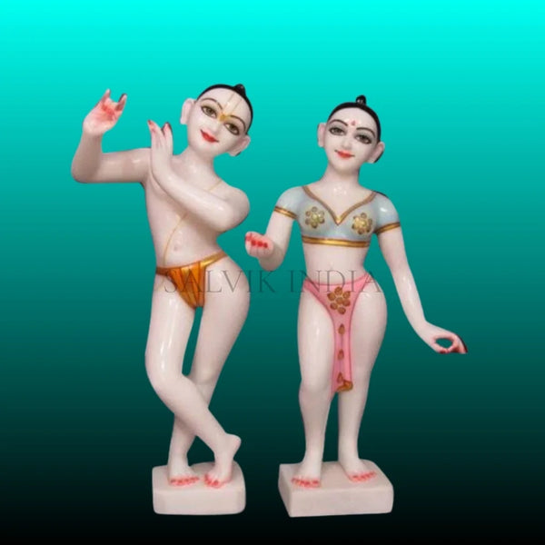 Radha Krishna Murti Marble back view – Elegant and finely carved marble statue