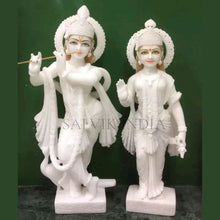 Radha Krishna Murti Marble Handcrafted in White Vietnam Marble