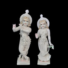 Radha Krishna white marble statue handcrafted idol
