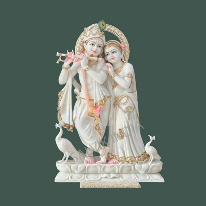 radha krishna idol Marble