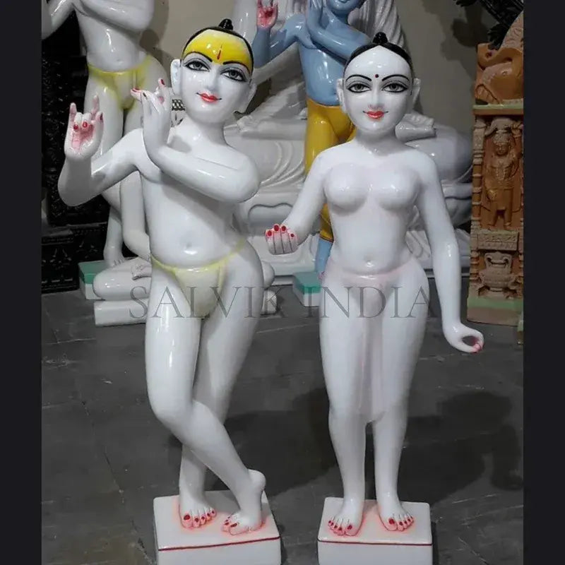 ISKCON Radha Krishna Marble Murti hand carved in Vietnam marble