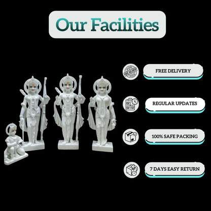 Ram Darbar white marble idol with free delivery and safe packing facilities