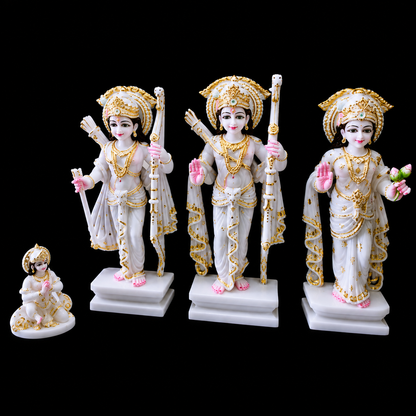 Ram Darbar Marble Idol with Sita, Lakshman & Hanuman