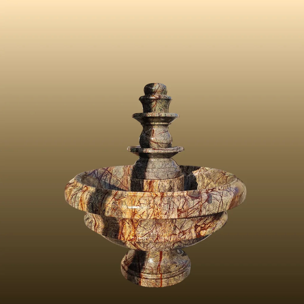 Round 5ft marble courtyard fountain for outdoor garden decor