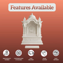 Front View of Royal Makrana Marble Pooja Mandir for Home